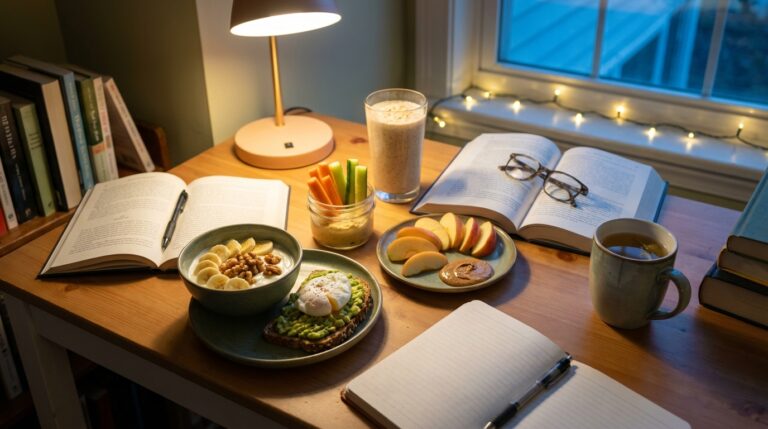 Snacks saudáveis para estudo noturno sem atrapalhar o sono